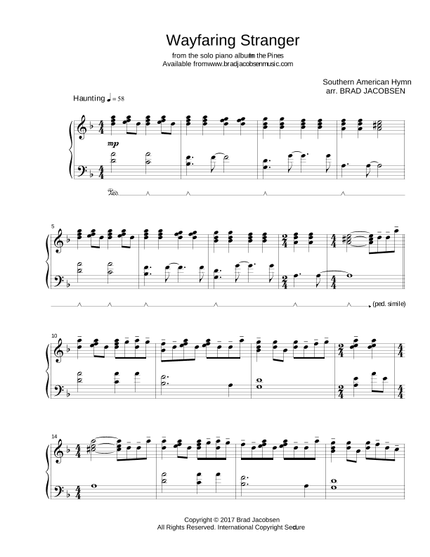 Wayfaring Stranger (arr. Brad Jacobsen)