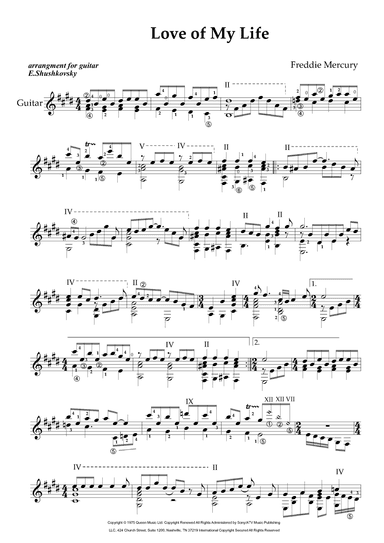 Love Of My Life (arr. Evgeny Shushkovsky)