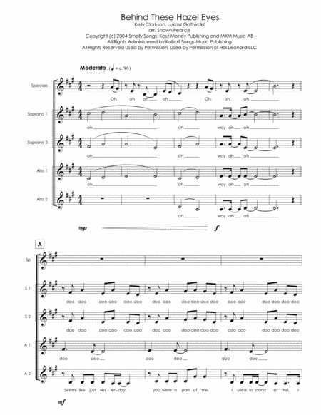 Behind These Hazel Eyes (arr. Shawn Pearce)