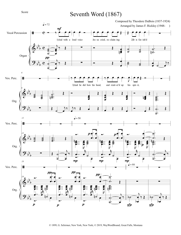 The Seventh Word - Earthquake - Chorale from The Seven Words of Jesus on the Cross (1867) (arr. James F. Rickley)