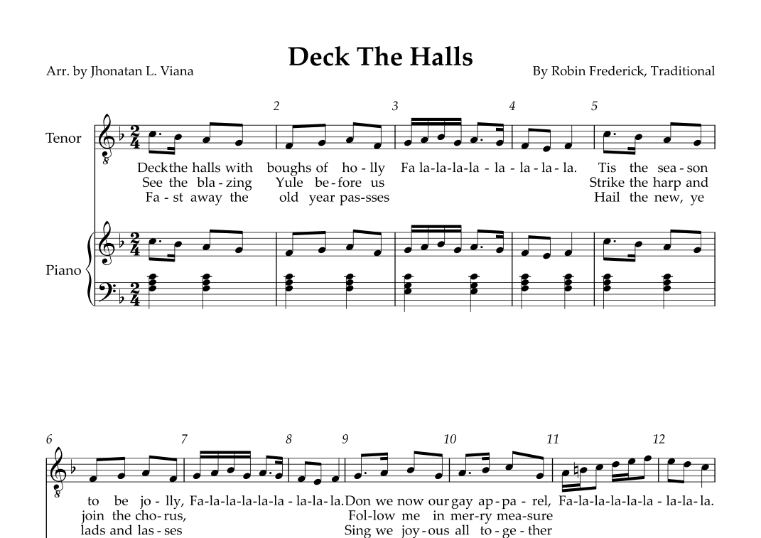 Deck The Halls (arr. Jhonatan Lucio Viana)