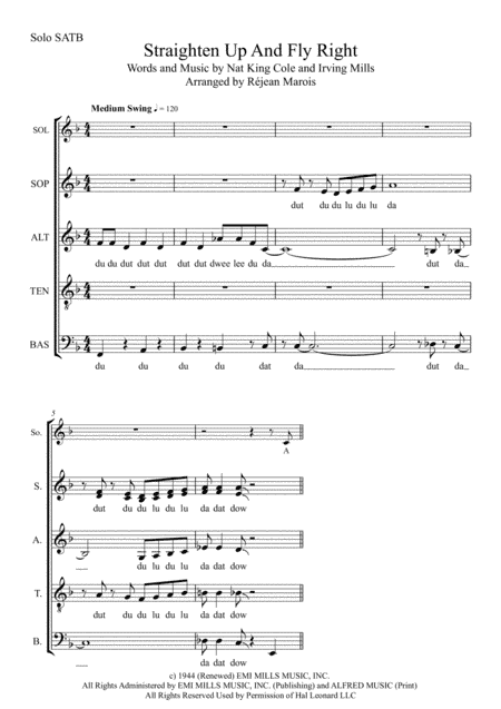 Straighten Up And Fly Right (arr. Réjean Marois)