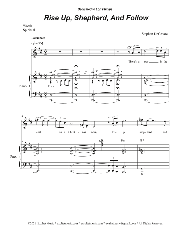 Rise Up, Shepherd, And Follow (Vocal Solo - High Key)