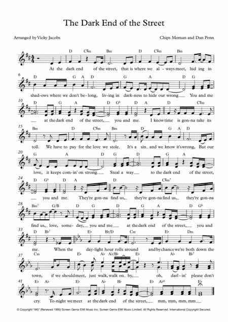 The Dark End Of The Street (arr. Vicky Jacobs)