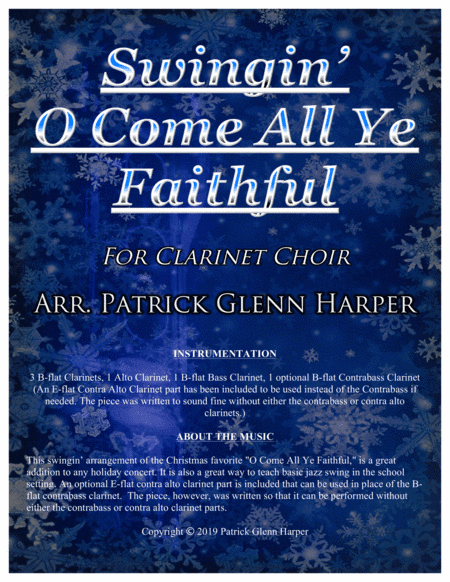 Swingin' O Come All Ye Faithful - for Clarinet Choir (arr. Patrick Glenn Harper)