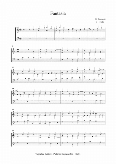 FANTASIA - G. Bassani ? - For Organ (arr. Marcello Meneguzzo)