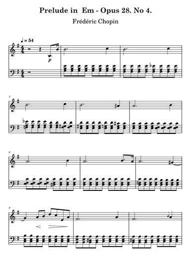 Chopin - Prelude in E minor - Piano Solo (arr. Ygor Nunes)