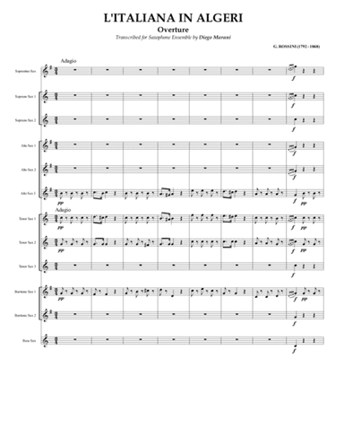 Overture from "L'Italiana in Algeri" for Saxophone Ensemble (arr. Diego Marani)