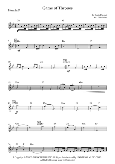 Game Of Thrones (arr. Fabio Britto)