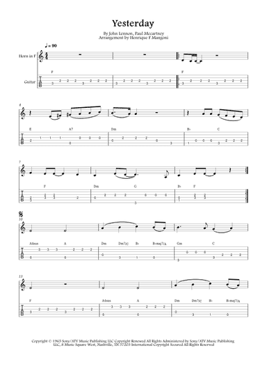 Yesterday (arr. Henrique F Mangoni)