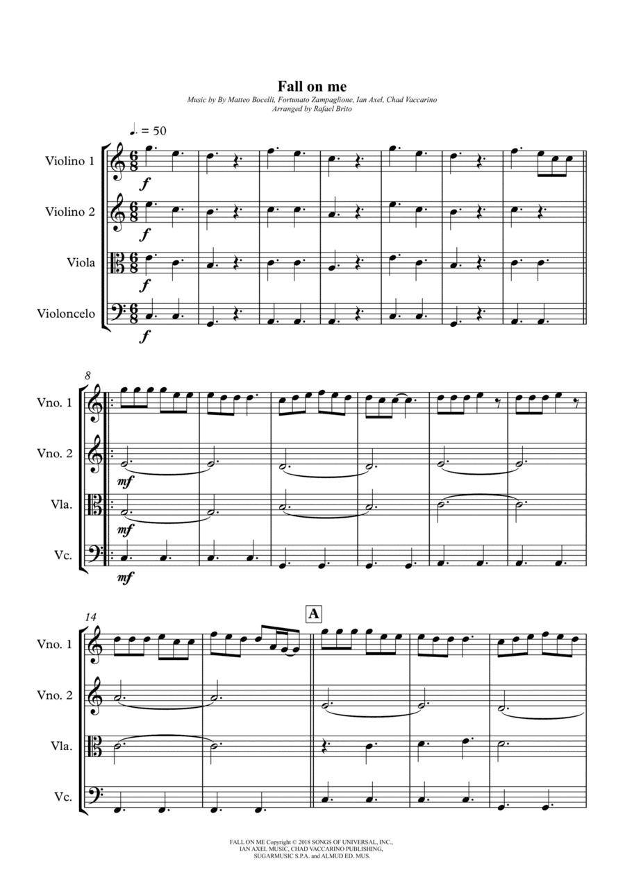 Fall On Me (arr. Rafael Brito)