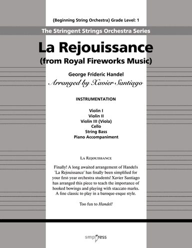 La Rejouissance (from Royal Fireworks Music) (arr. Xavier Santiago)