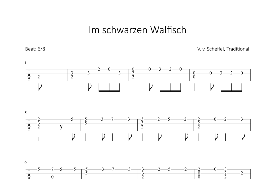 Im schwarzen Walfisch (arr. Bettina Schipp)