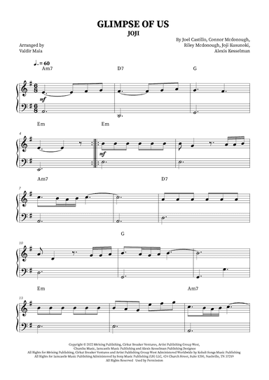 Glimpse Of Us (arr. Valdir Maia)