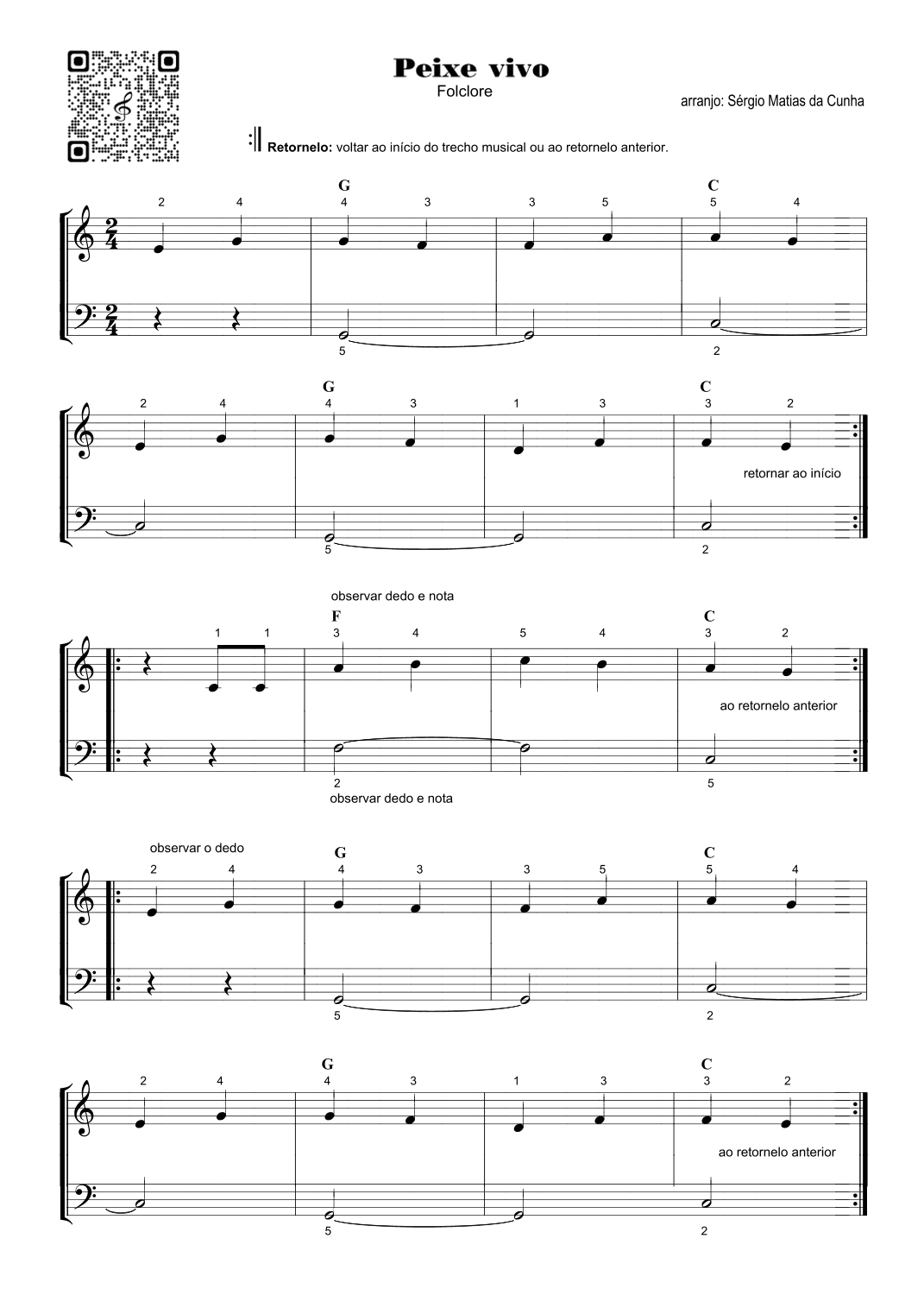 Peixe vivo - Fase1 (arr. Sérgio Matias da Cunha)