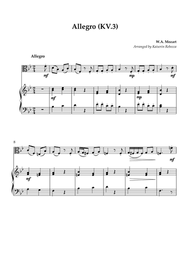 Allegro (KV.3) (arr. Kaiserin Rebecca)