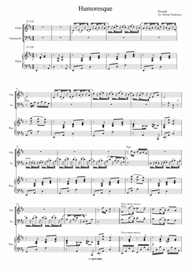 Humoresque - for violin, cello and piano (arr. Michael Hankinson)