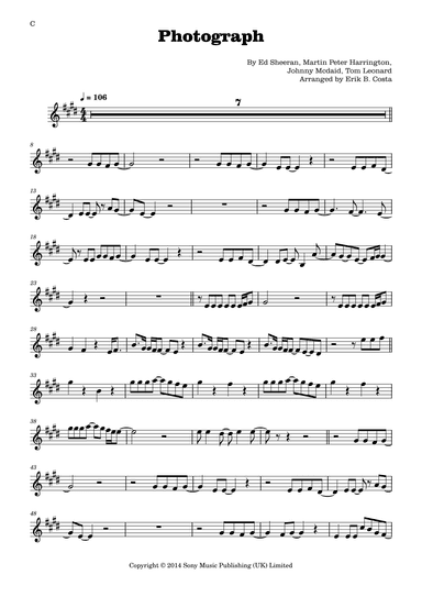 Photograph (arr. Erik B. Costa)