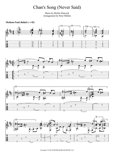 Chan's Song (arr. Peter Miklitz)