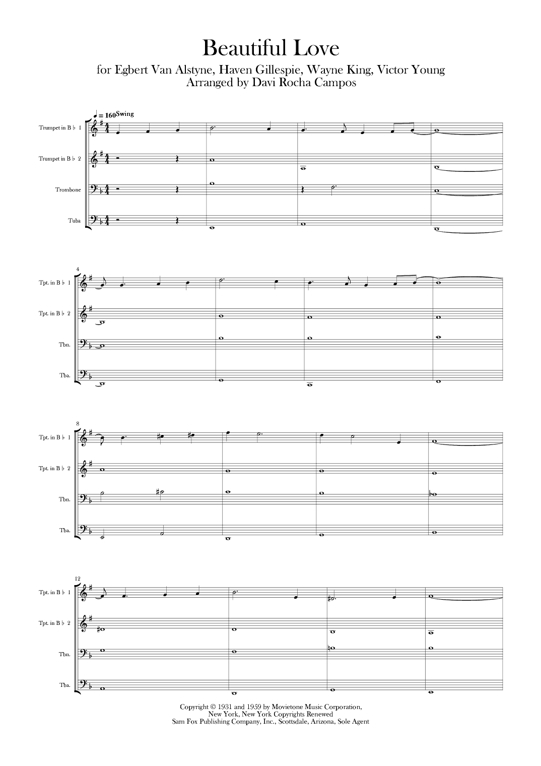 Beautiful Love (arr. Davi Rocha Campos)