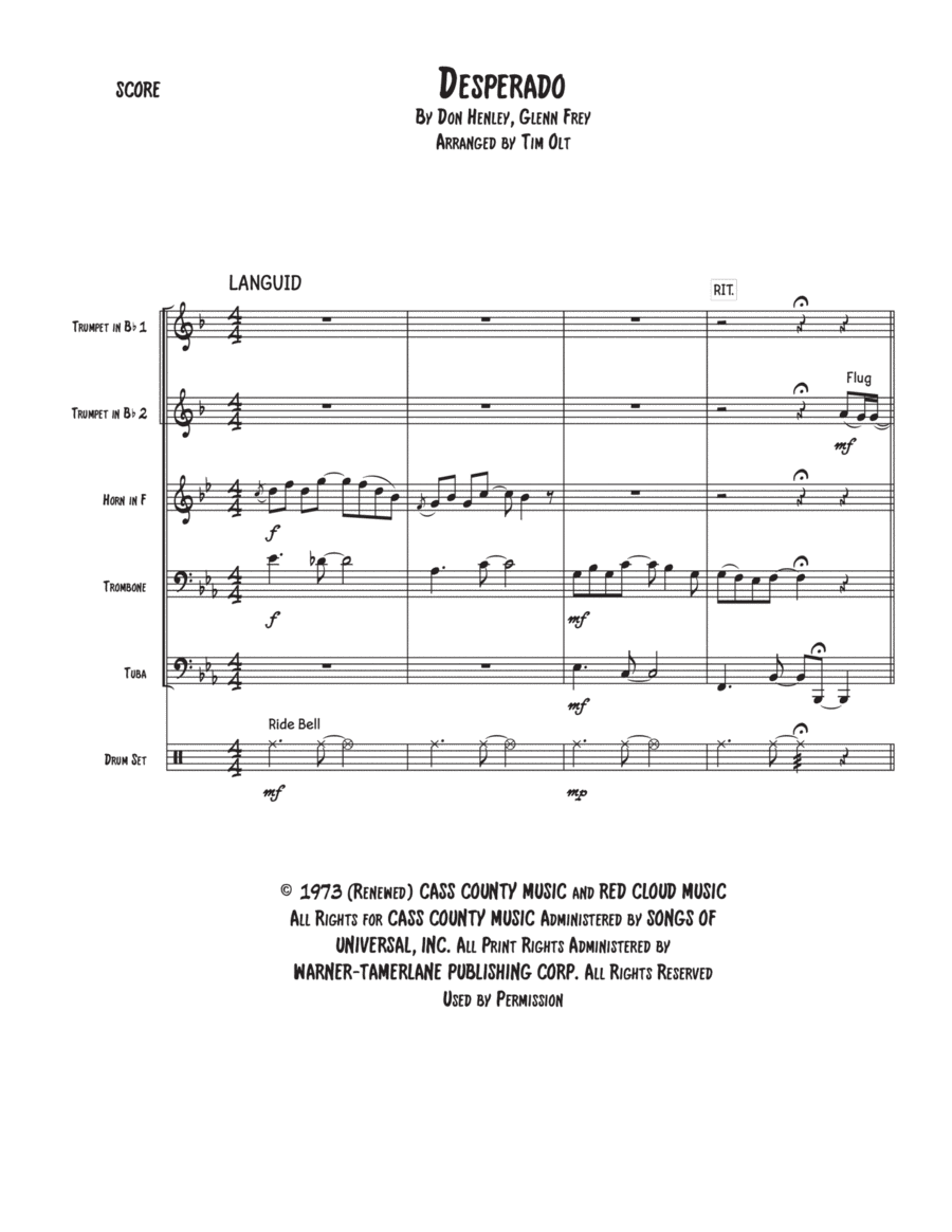 Desperado (arr. Tim Olt)