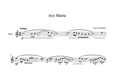 Ave Maria - Franz Schubert (Oboe) (arr. Digital Book Music)