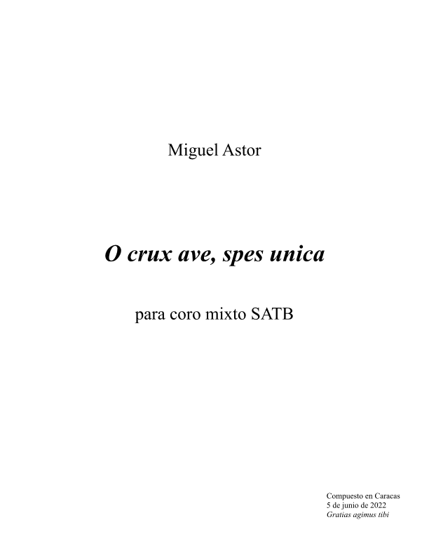 O crux ave, spes unica