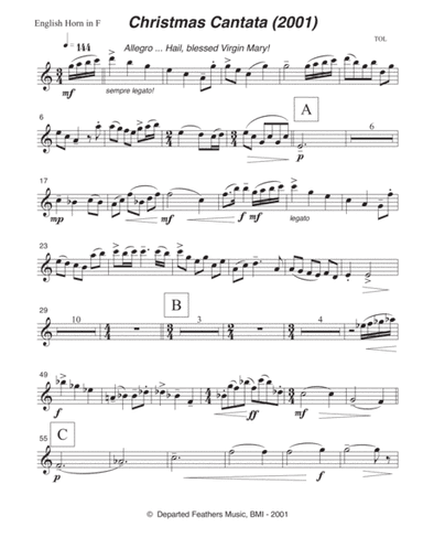 Christmas Cantata (2001) English horn part