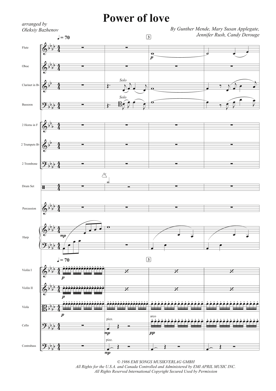The Power Of Love (arr. arrange by Oleksiy Bazhenov)