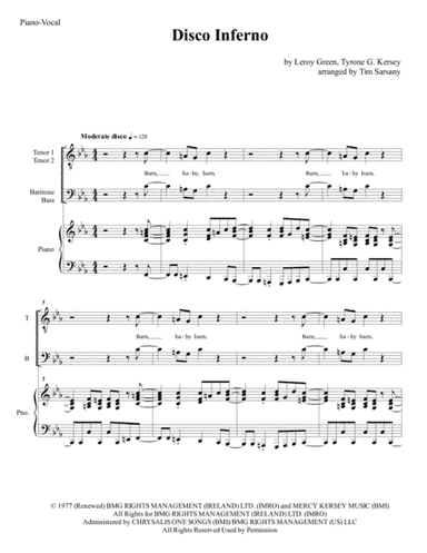 Disco Inferno (arr. Tim Sarsany)