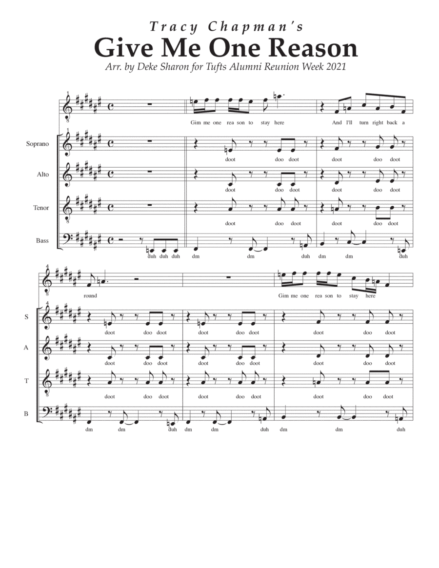 Give Me One Reason (arr. Deke Sharon)