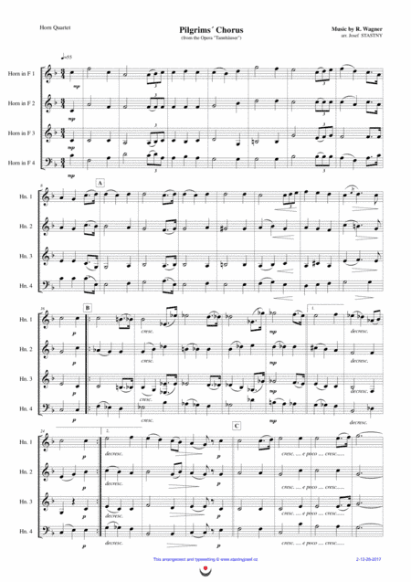 Pilgrims´ Chorus (arr. Josef STASTNY)