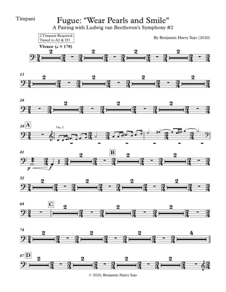Fugue: "Wear Pearls and Smile" (A Pairing with Beethoven's Symphony #2) - Timpani