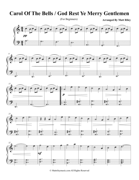 Carol of the Bells / God Rest Ye Merry Gentlemen (arr. www.mattrileymusic.com)
