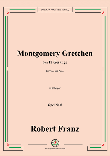 Franz-Montgomery Gretchen,in C Major,Op.4 No.5 (arr. OSM Press)