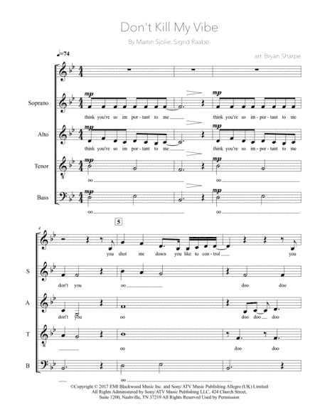 Don't Kill My Vibe (arr. Bryan Sharpe)