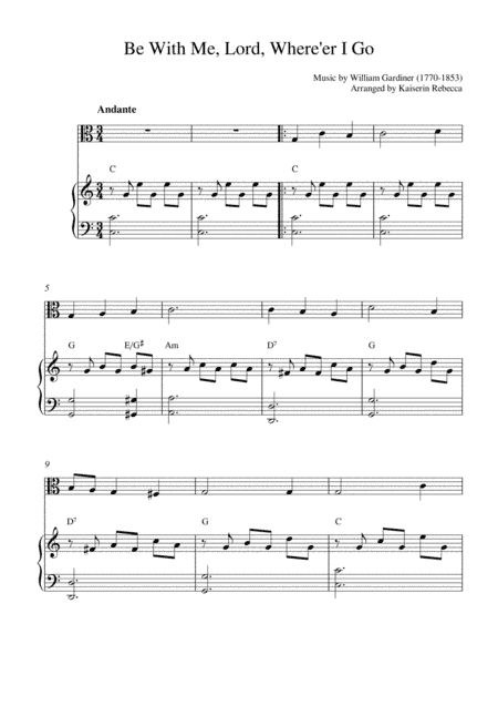 Be With Me, Lord, Where'er I Go (arr. Kaiserin Rebecca)