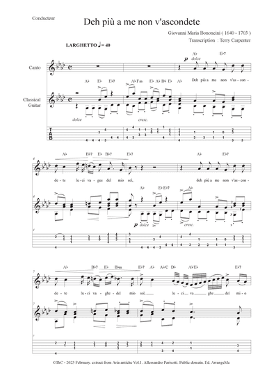 Deh più a me non v'ascondete ( extract  from Aria Antiche, Vol. 1 ) (arr. Terry Carpenter)