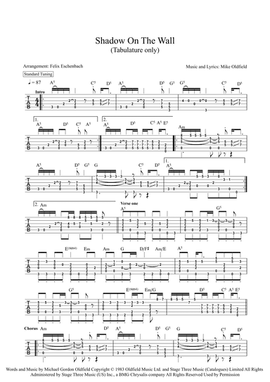 Shadow On The Wall (arr. Felix Eschenbach)