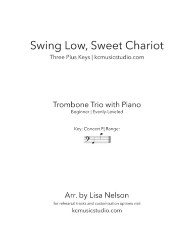 Swing Low, Sweet Chariot - Trombone Trio with Piano Accompaniment (arr. Lisa Nelson)