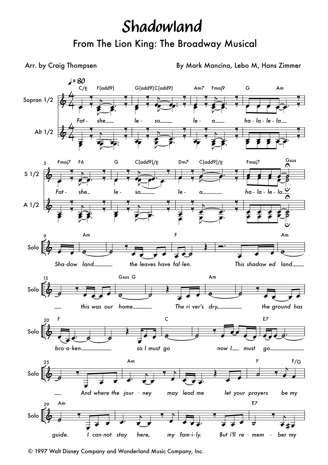 Shadowland (arr. Craig Thompsen)