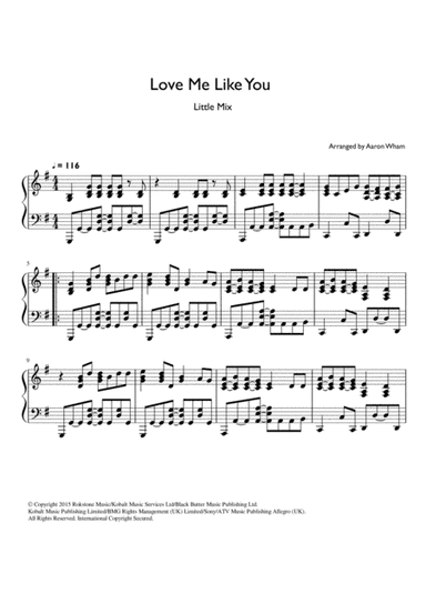 Love Me Like You (arr. Aaron Wham)