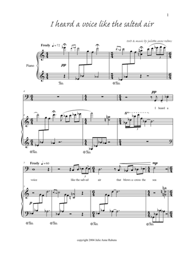 I heard a voice like the salted air for alto and piano