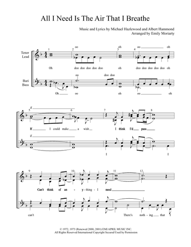 The Air That I Breathe (arr. Emily Maree Moriarty)