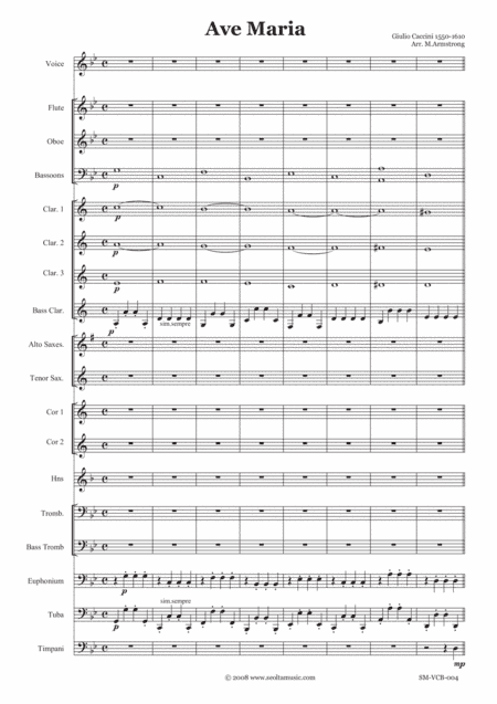 Ave Maria (G. Caccini) for solo voice and concert band (arr. Mark Armstrong)