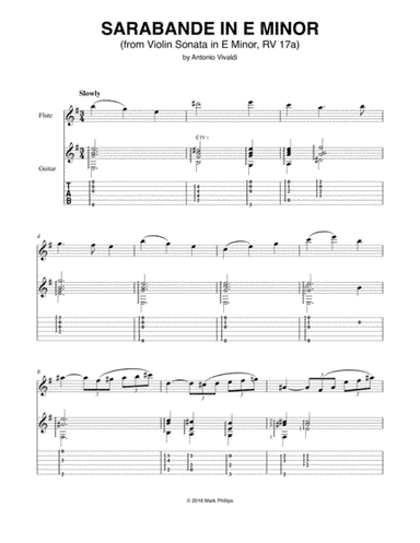 Sarabande in E Minor (from Violin Sonata in E Minor, RV 17a) (arr. Mark Phillips)