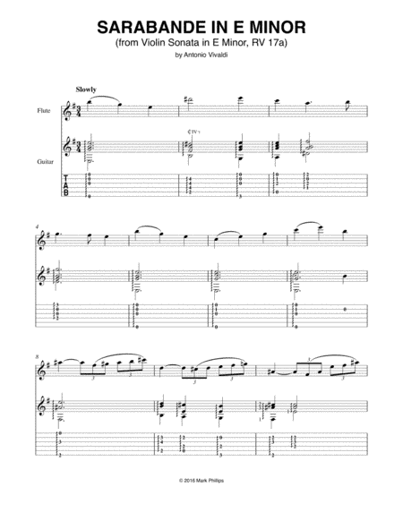 Sarabande in E Minor (from Violin Sonata in E Minor, RV 17a) (arr. Mark Phillips)