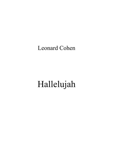 Hallelujah (arr. MProducer)