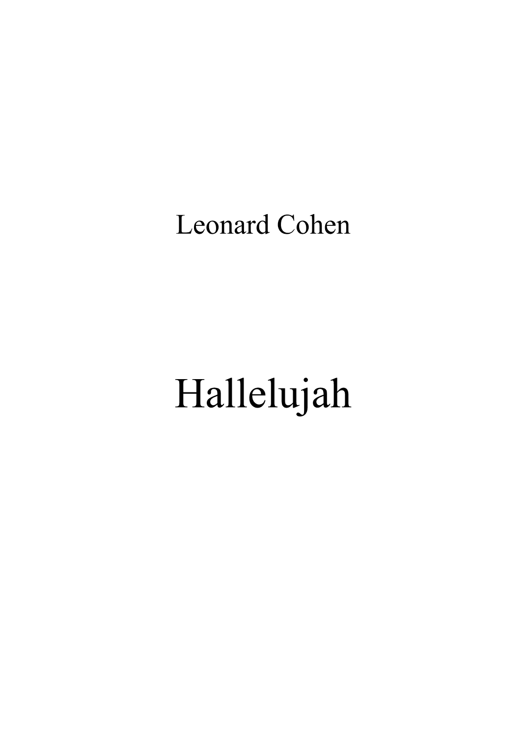 Hallelujah (arr. MProducer)