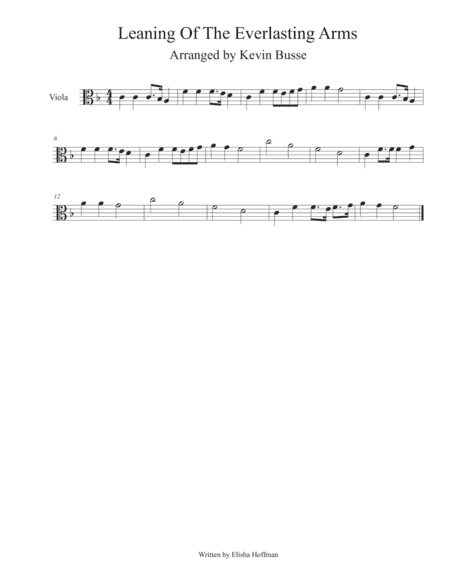 Leaning Of The Everlasting Arms - Viola (arr. Kevin Busse)